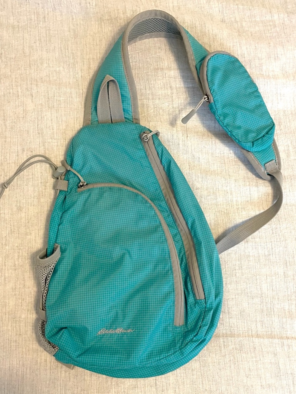 Eddie Bauer - Turquoise Grid Sling Bag